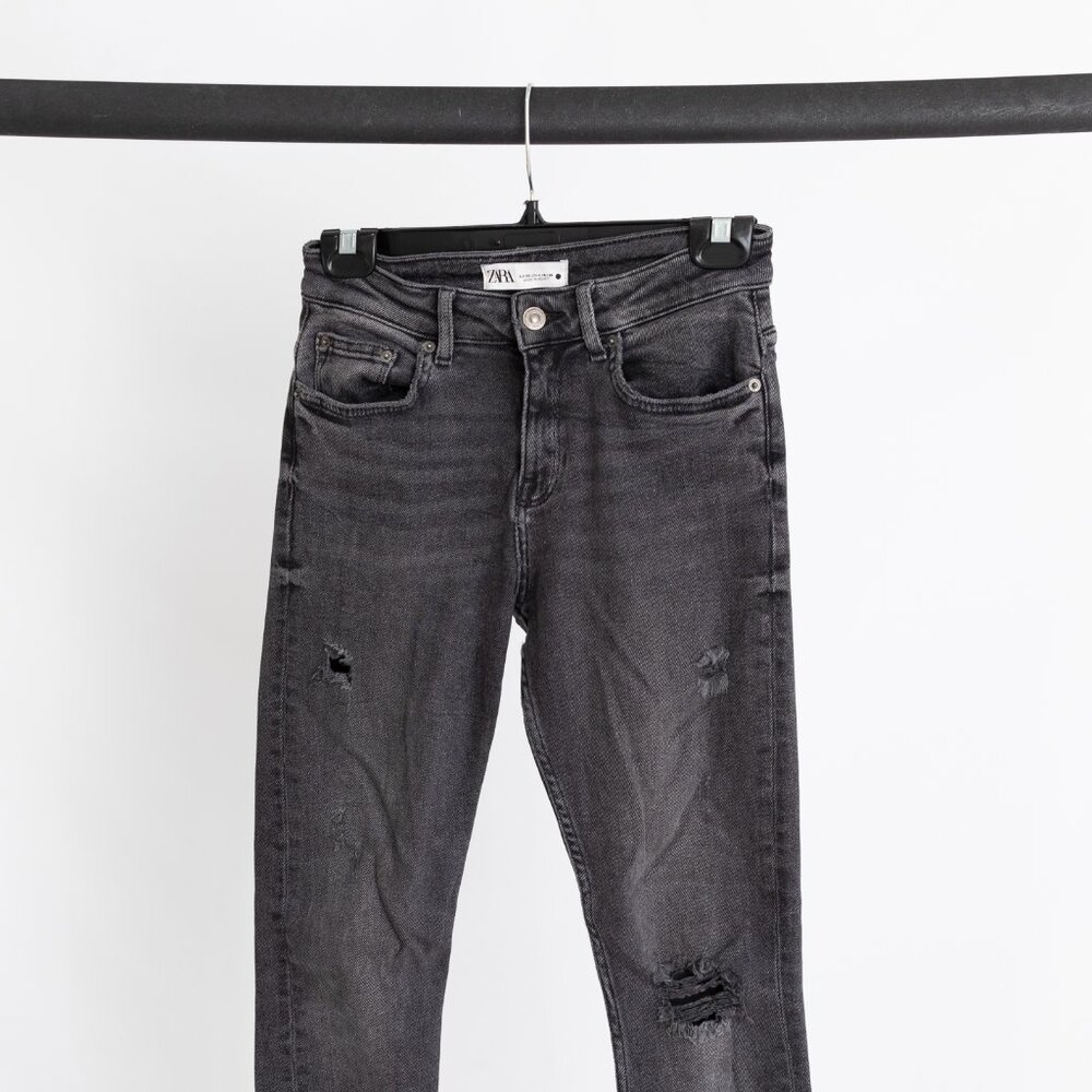Zara Women's Ripped Black Jeans
